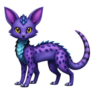 Shiny Salandit-Umbreon-Genet-Noivern-Noibat-Serval-Hybrid (Full body) sticker