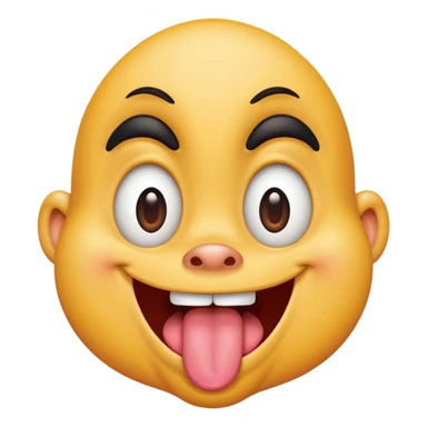 Goofy face, tongue out, eyes squinting. sticker