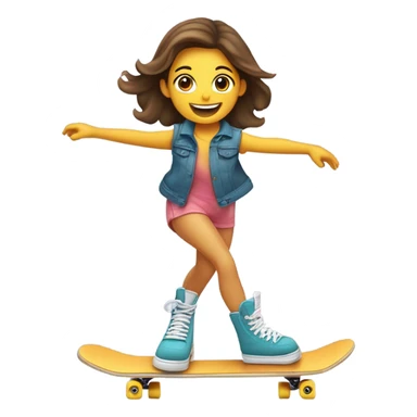 chica patinando sticker