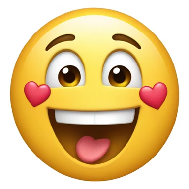 Excited face with hearts sticker