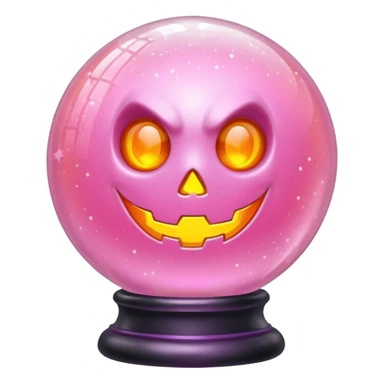 pastel pink orange halloween   globe sticker
