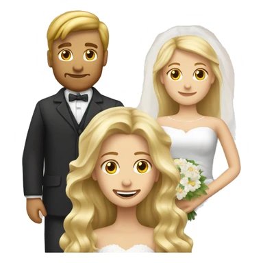 Blonde Frau lange Haare und Mann mit Anzug braune Haare und Bart heiraten sticker