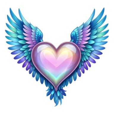 fairytale wings heart sticker