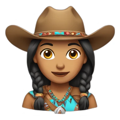 native american cowgirl sticker