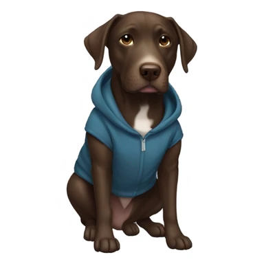 Dark brown lab pit mix in hoodie sticker