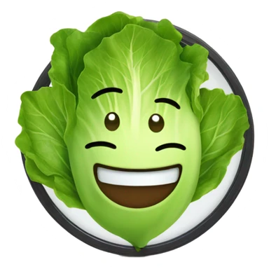lettuce with a happy face holds a mirror in his hand and looks at it sticker