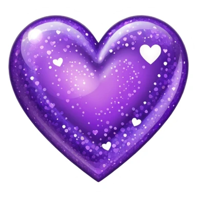 Glitter heart purple  sticker