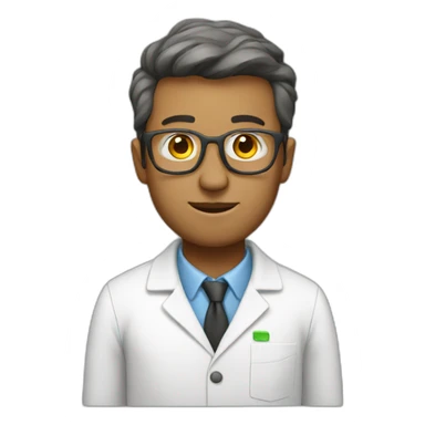 scientist white male sticker