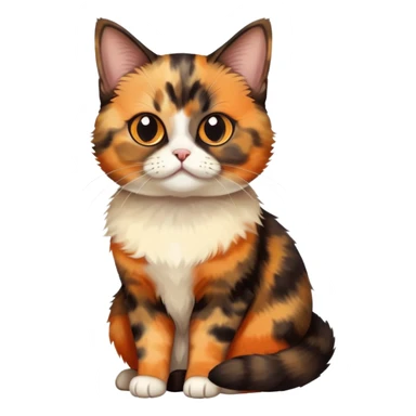 Tortie munchkin cat sitting sticker