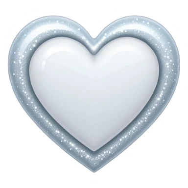 white heart with a glitter effect sticker