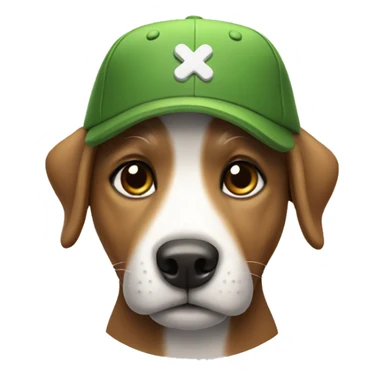 dog with cap sticker