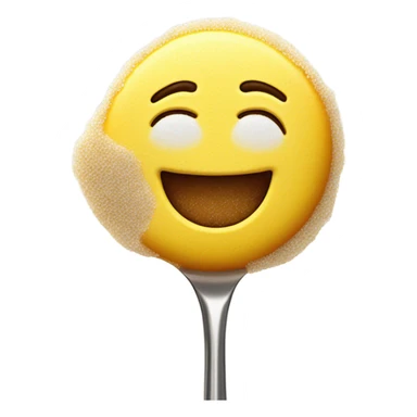 smiley face with sugar all over his nose and a spoon full of sugar in front of him sticker