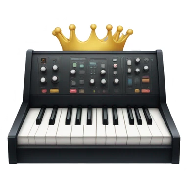 a synth with a crown on the corner sticker