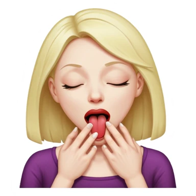 woman strangling herself with tongue out and eyes closed  sticker