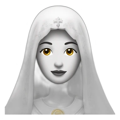 Sainte vierge en voile noir et blanc sticker