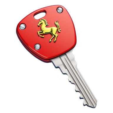 red Ferrari key with a blue background sticker