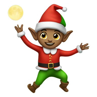 christmas elf doing moon walk sticker