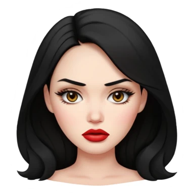 “Emoji girl, femme fatale, black hair. megan fox vibes sticker