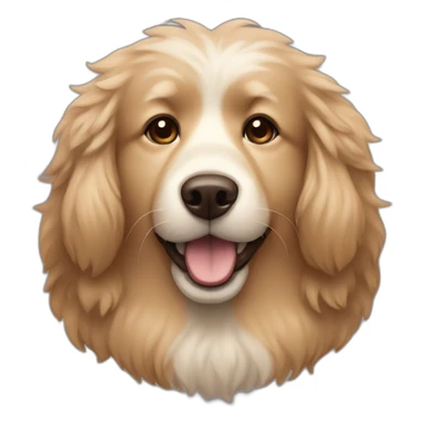 light brown fluffy dog with underbite sticker