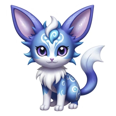 Shiny Exotic Cute Adorable Majestic Ethereal Sparkly Espeon-Meowstic-Hybrid-Creature with pattern-markings sticker