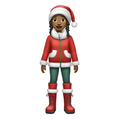 Christmas girl in moon boots sticker
