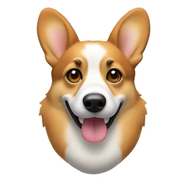 Welsh corgi face with thick eyebrows sticker