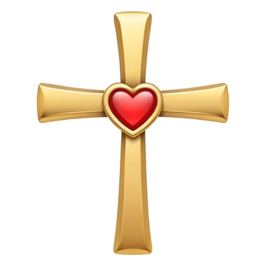 Two hearts around a simple gold cross  sticker