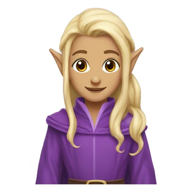 Elf with Elf ears and blonde hair and purple robes sticker