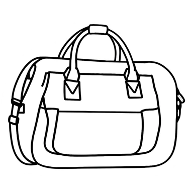 all white duffle bag with white strap sticker
