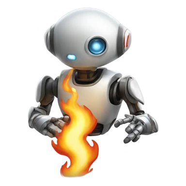 robot breathing fire  sticker