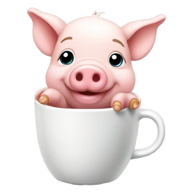 Cute piglet in the mug sticker