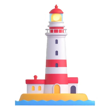 a lighthouse, soft shading, rounded shapes, 3d emoji style sticker
