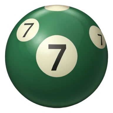 green billiard ball 7 number  sticker