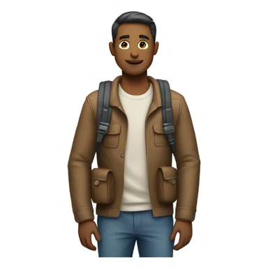 Guy with backpack with hands in his pocket  sticker