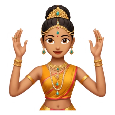 bharatanatyam dancer, performing with mudras, jewelry sticker