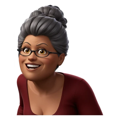 smiling girl with glasses meme sticker