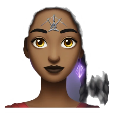 "Technomancy is the use of magic or mystical powers to control and manipulate technology” + "It's kind of like cyberpunk magic or how in some games, characters hack into systems using magic." 🖥️⚡🧙‍♂️ Make a ancient vampire technomancy goddess sticker