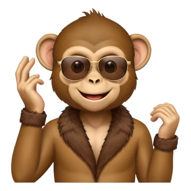smiling monkey lifting up his sunglasses. he is a salesman sticker