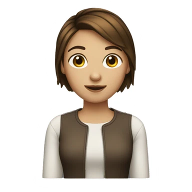 Girl with short brown hair sticker