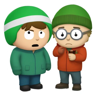 Eric Cartman dando la mano aKyle Broflovski  sticker
