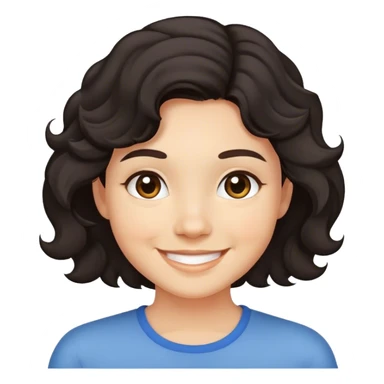Dark short hair, wavy, cute smile with dimples sticker