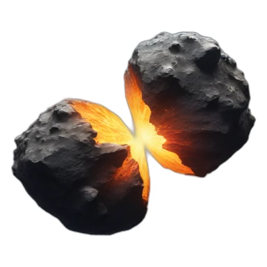 Two asteroids colliding sticker