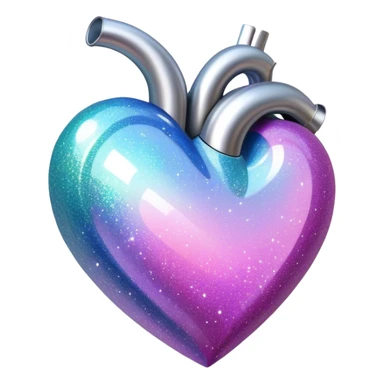 Holographic heart with glitter sticker