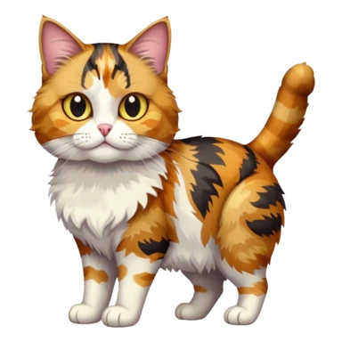 full body colourful light patched calico tabby cat with hazel eyes sticker