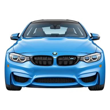 blue Bmw M4, Emoji style sticker