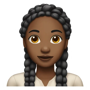 black woman with long braids and lashes sticker