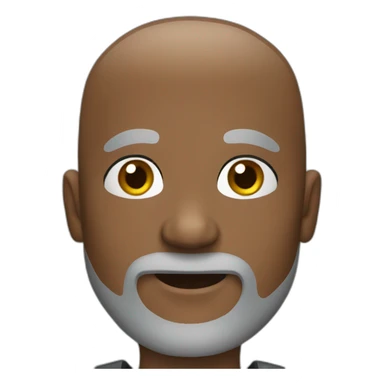 Bald black man with grey beard sticker