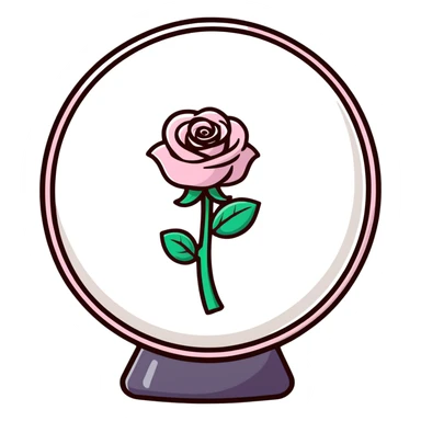 Black rose in a glass sphere sticker