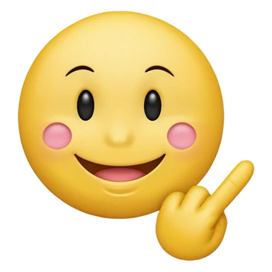 blushing smiley face emoji with a middle finger in the bottom right corner sticker