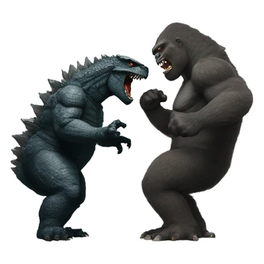 godzilla fighting king kong sticker